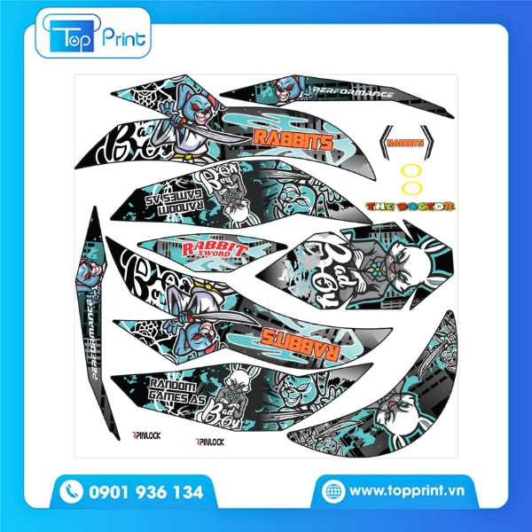 Sticker dán mũ bảo hiểm phong cách lính độc đáo