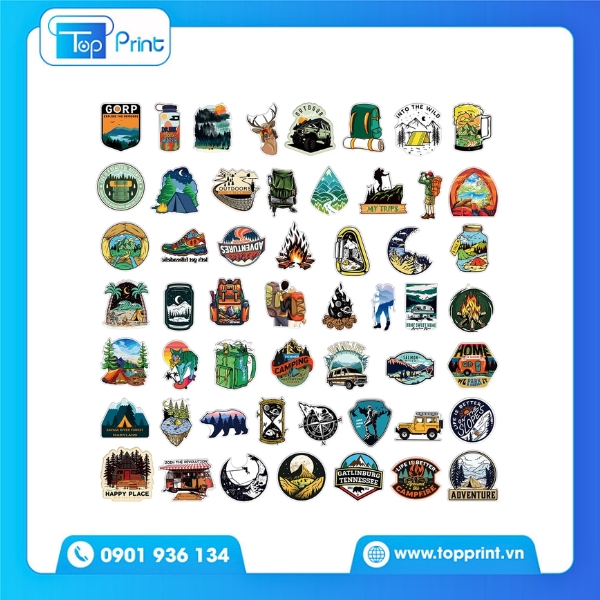 Sticker dán mũ bảo hiểm in logo nhóm phượt