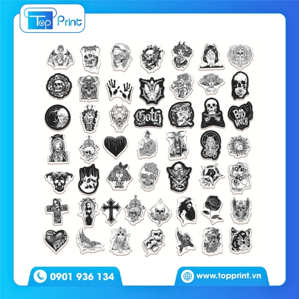 Sticker dán mũ bảo hiểm chất liệu PVC bền đẹp