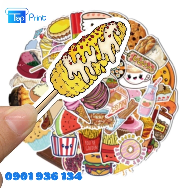 Set Sticker Đồ Ăn Cute Cho Dân Ghiền Ăn Vặt