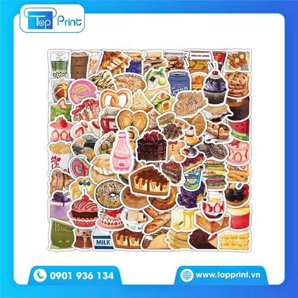 Sticker đồ ăn lễ Tết – bánh chưng, mứt, dưa hấu
