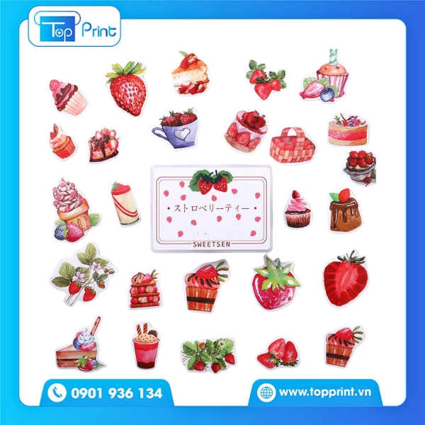 Sticker đồ ăn truyền thống Việt Nam – phở, bánh mì, chè