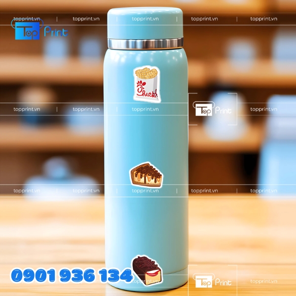 Topprint in sticker đồ ăn với mực Nhật, bám dính cực tốt