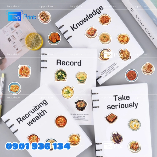 Dịch vụ thiết kế & in sticker đồ ăn A-Z tại Topprint