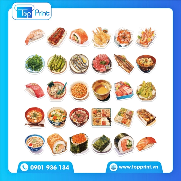 In sticker đồ ăn theo yêu cầu – Thiết kế riêng tại Topprint