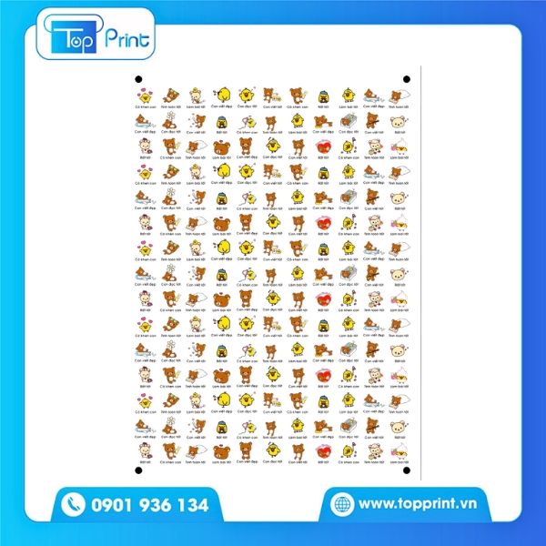 In sticker học tập dễ thương tại Topprint