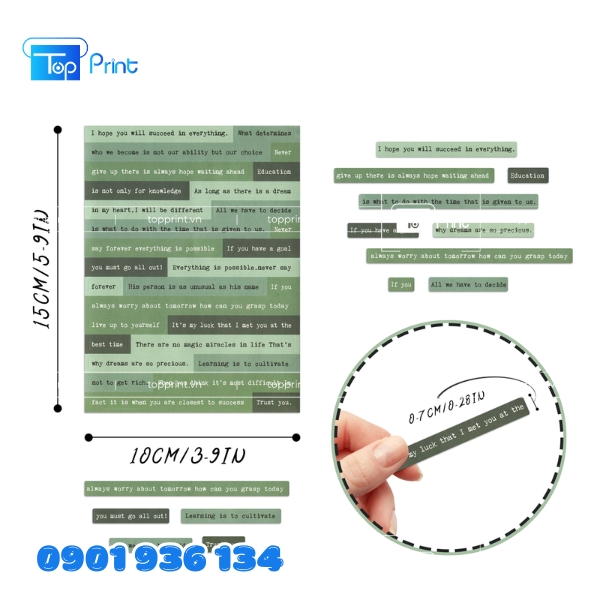 Sticker học tập in decal chống nước chất lượng cao