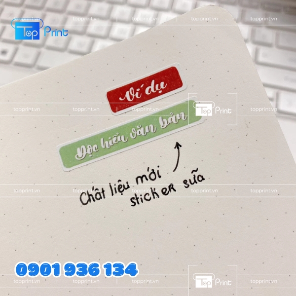 Sticker học tập phản quang nhẹ – in theo mẫu riêng