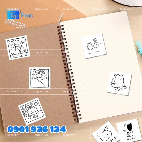Sticker học tập cute dán hộp bút – in tại Topprint