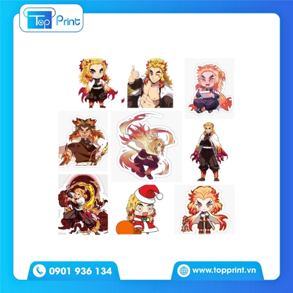 Mẫu Sticker Kimetsu No Yaiba Trong Suốt
