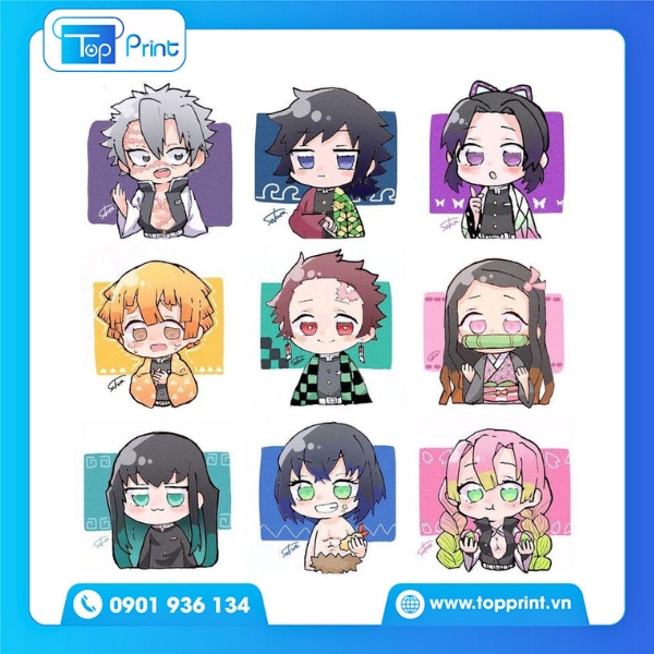 Mẫu Sticker Kimetsu No Yaiba Tanjiro Hoa C&uacute;c