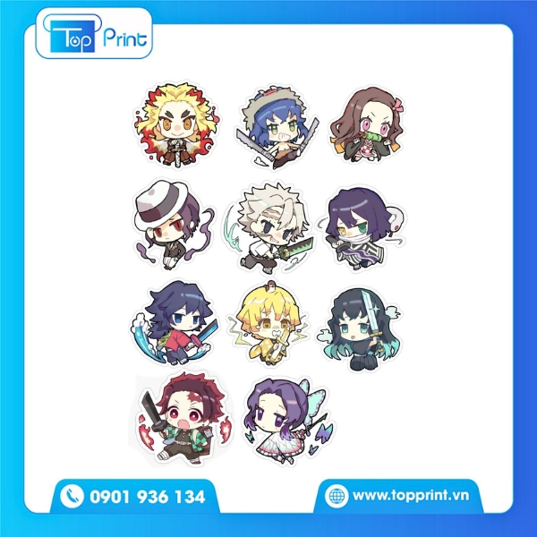 Mẫu Sticker Kimetsu No Yaiba In Chống Nước
