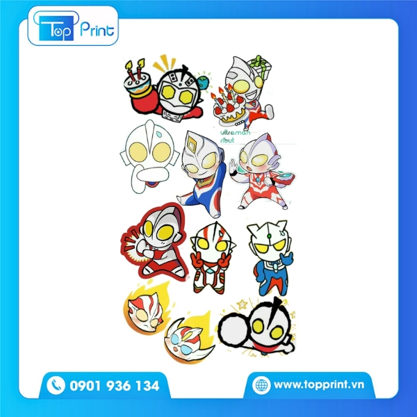 Mẫu In Sticker Ultraman Handmade Độc Quyền
