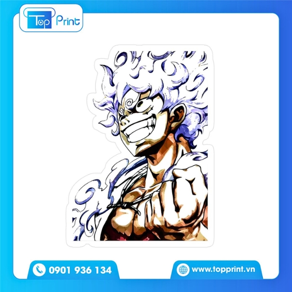 Sticker Luffy Gear 5 In Decal Nhựa Chống Nước Topprint