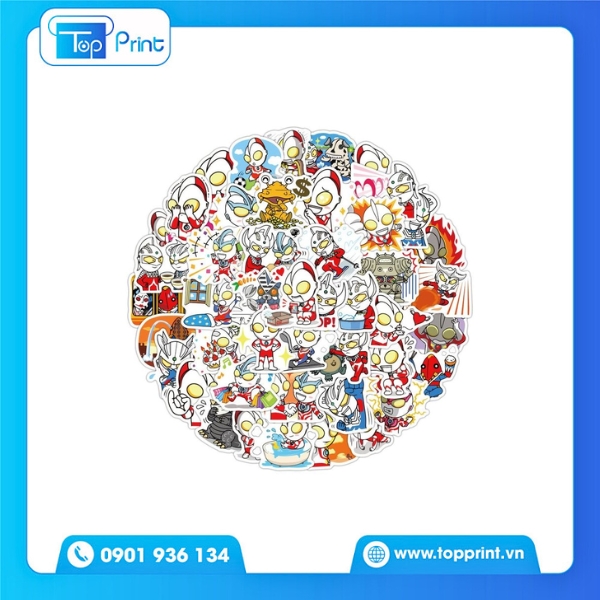 Mẫu In Sticker Ultraman Dán Laptop Sáng Tạo