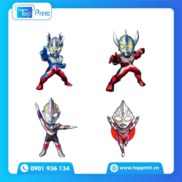 Mẫu In Sticker Ultraman Bóng Mờ Phong Cách Nhật