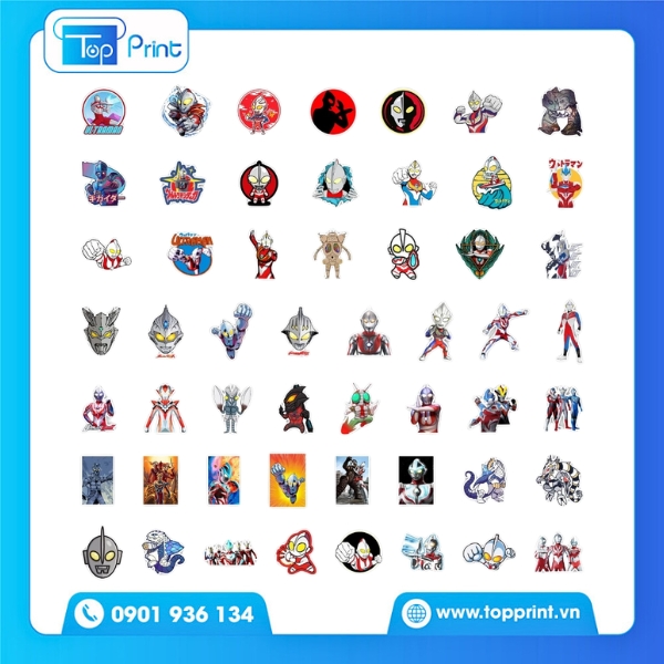 Mẫu In Sticker Ultraman Phản Quang Ban Đêm
