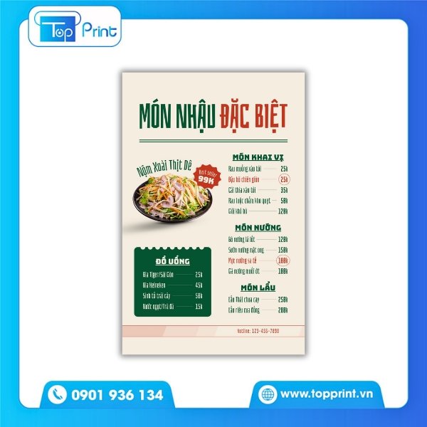 Mẫu Menu Bóng Đá Thiết Kế Hiện Đại
