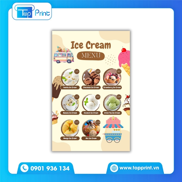 Mẫu Menu Tiệm Bánh Ngọt Phong Cách Pháp