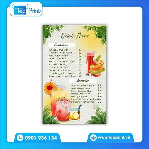 Mẫu Menu Cafe Phong Cách Châu Âu