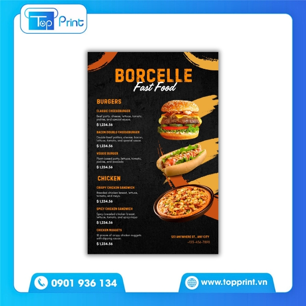 Mẫu Menu Tiệm Bánh Ngọt Phong Cách Pháp