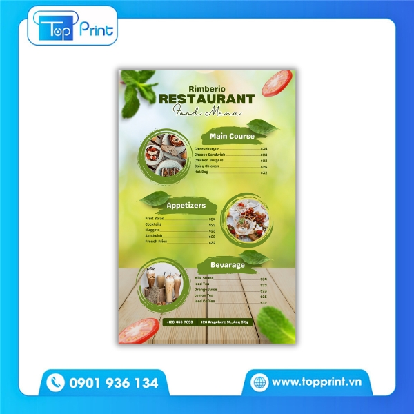 Mẫu Menu Buffet Nhà Hàng Sang Trọng