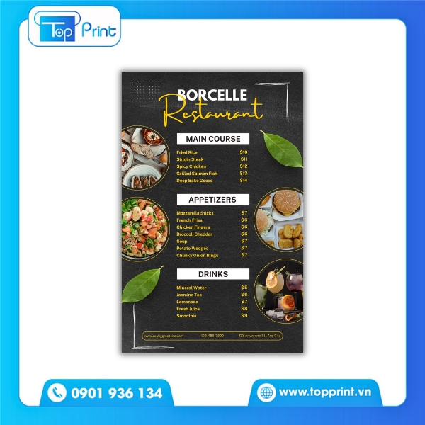 Mẫu Menu Nhà Hàng Cao Cấp