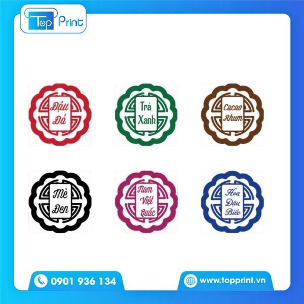 Mẫu Tem Bánh Trung Thu Phong Cách Hiện Đại