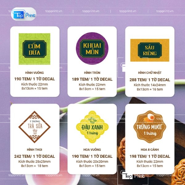Tem Bánh Trung Thu In Trên Decal Mờ – Topprint