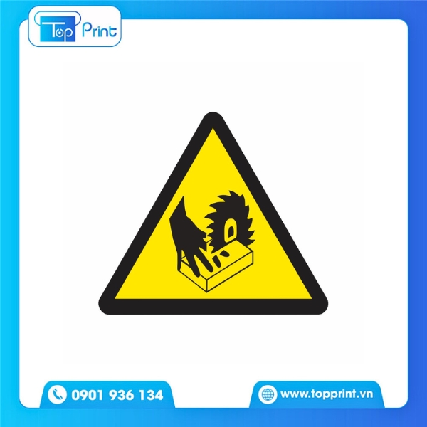 Tem cảnh báo kẹp tay in decal PVC bền đẹp