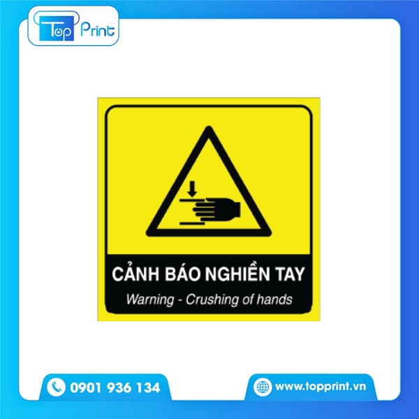 In tem cảnh báo kẹp tay số lượng lớn cho nhà máy