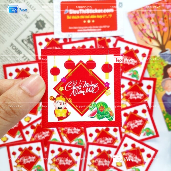 Tem dán Tết đẹp – in theo yêu cầu