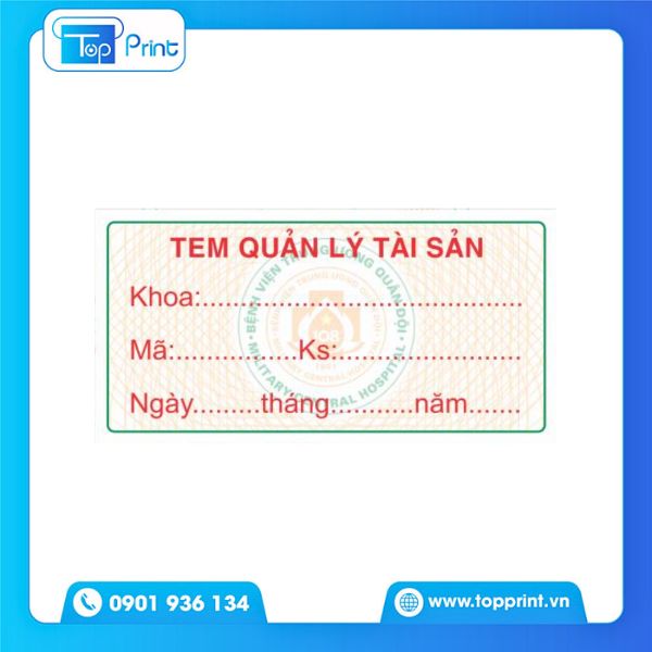 Mẫu tem kiểm kê tài sản dùng cho báo giá in