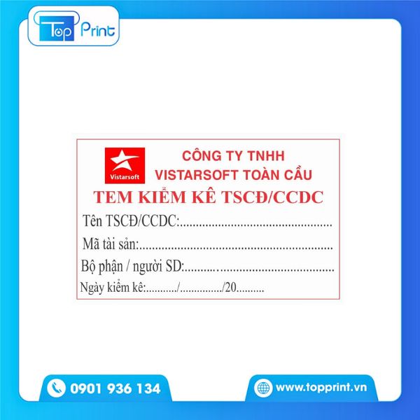 In tem kiểm kê tài sản – Mẫu chuẩn doanh nghiệp