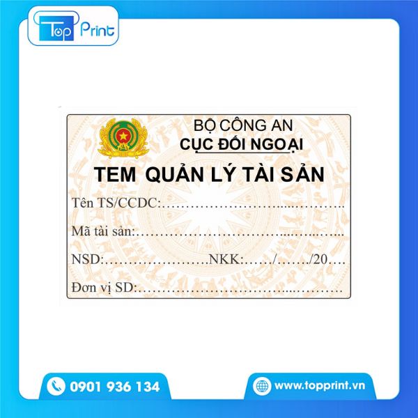 Mẫu tem kiểm kê tài sản decal nhựa PVC