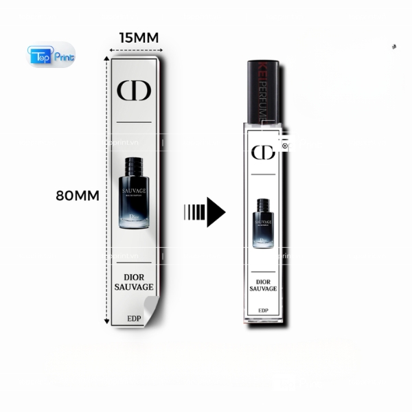 Tem nước hoa chiết chống nước – In tại Topprint
