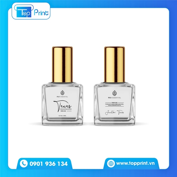 Tem nước hoa chiết 1.5x5cm decal trong