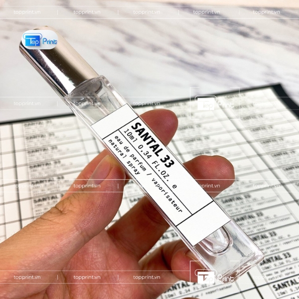 Tem nước hoa chiết màu pastel nhẹ nhàng