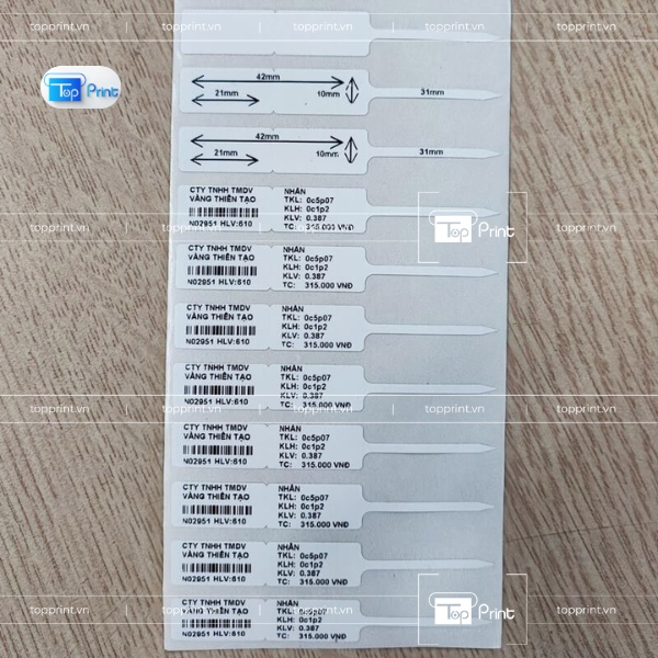 Tem Vàng In Nhanh Số Lượng Ít