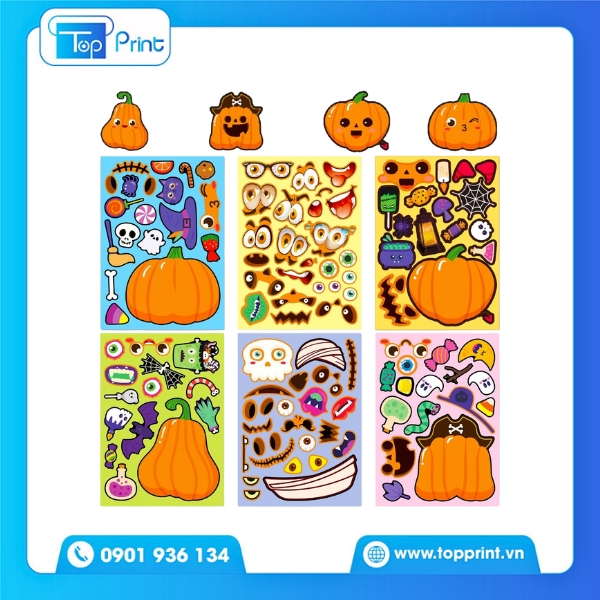 Sticker Dán Hộp Kẹo Halloween – In Offset & In Kỹ Thuật Số