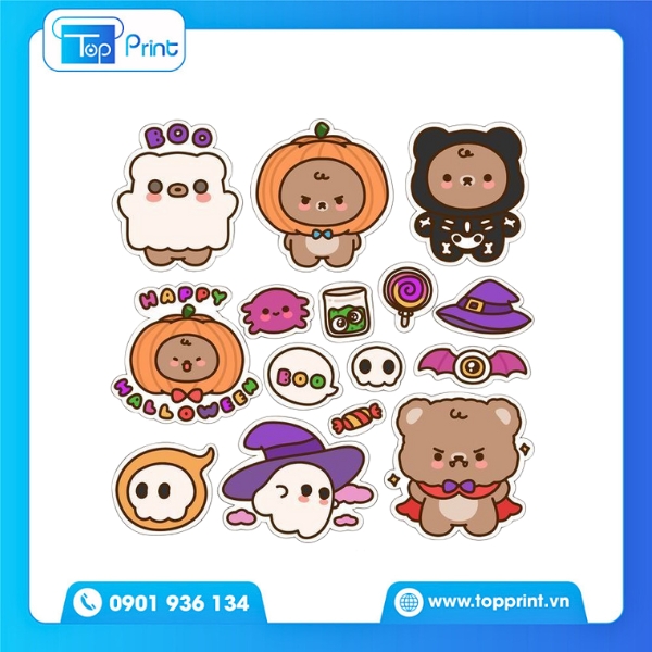 TopPrint – In Sticker Halloween Theo Yêu Cầu