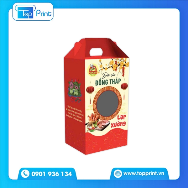 Mẫu hộp lạp xưởng in logo thương hiệu nổi bật