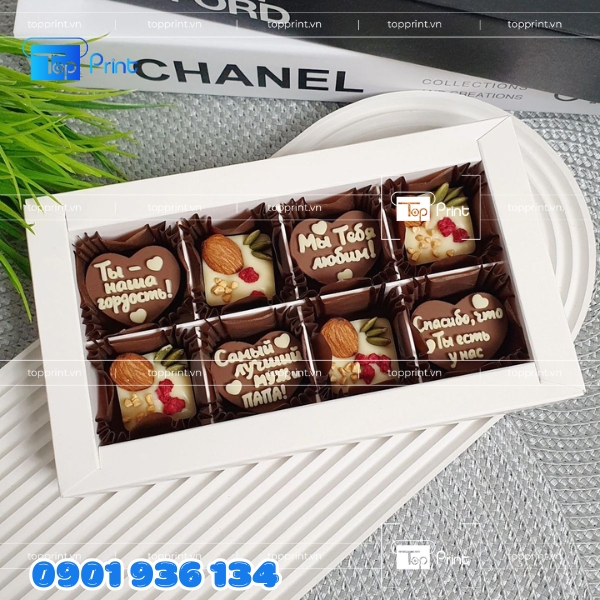 Hộp giấy đựng socola cao cấp sang trọng