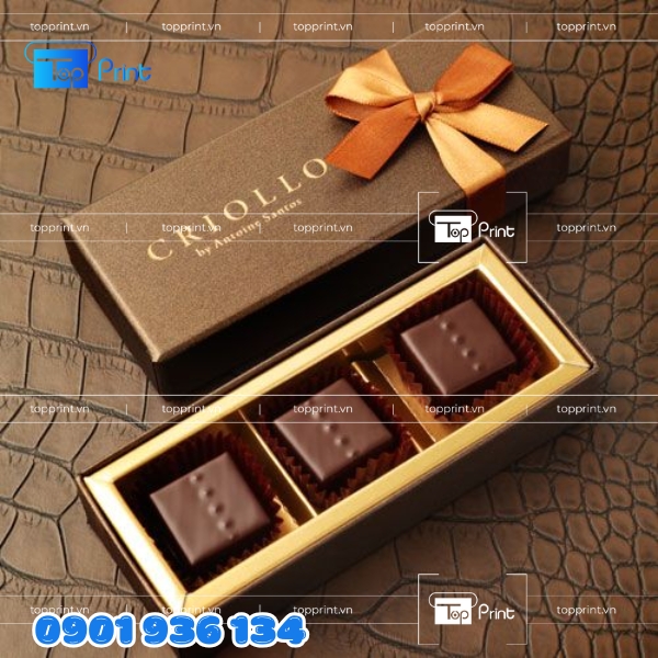 Hộp giấy đựng socola cho doanh nghiệp quà biếu