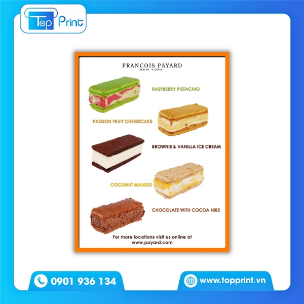 Menu quán kem màu sắc tươi sáng – In chuyên nghiệp Topprint