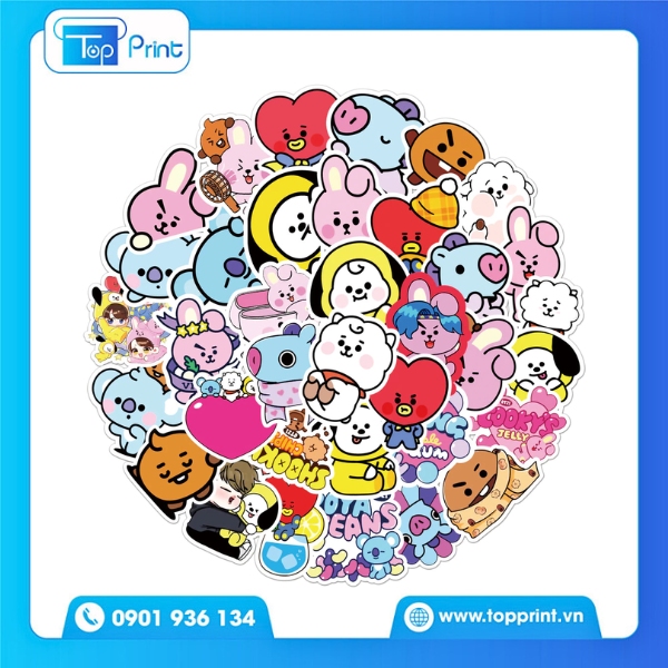 Bộ BTS Stickers In UV Nổi – Sờ Là Thích