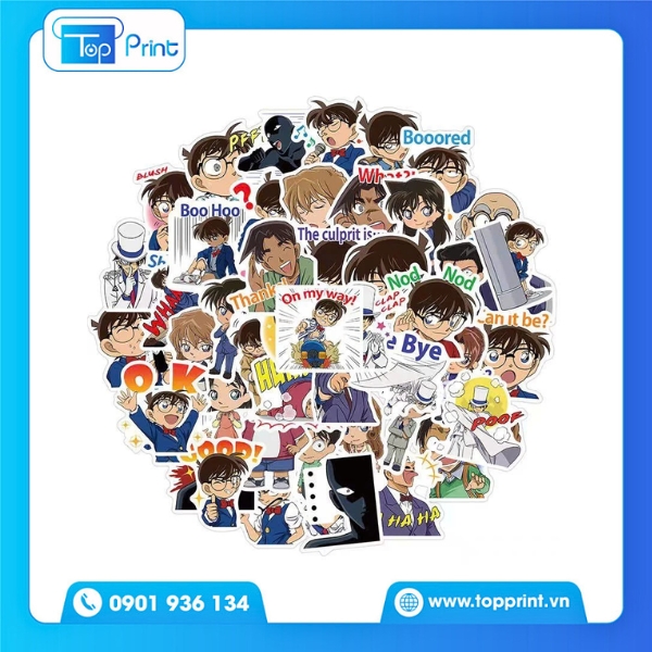 In Sticker Conan Hài Hước Biểu Cảm Cute