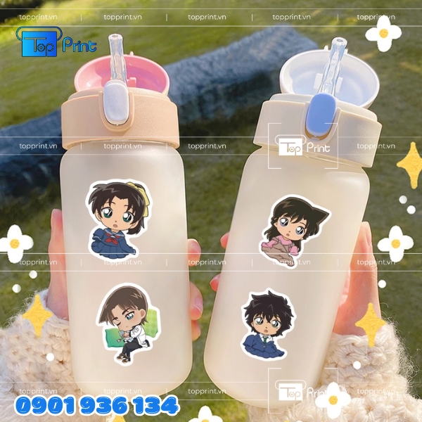 Mẫu Sticker Conan Dễ Thương In Decal Giấy