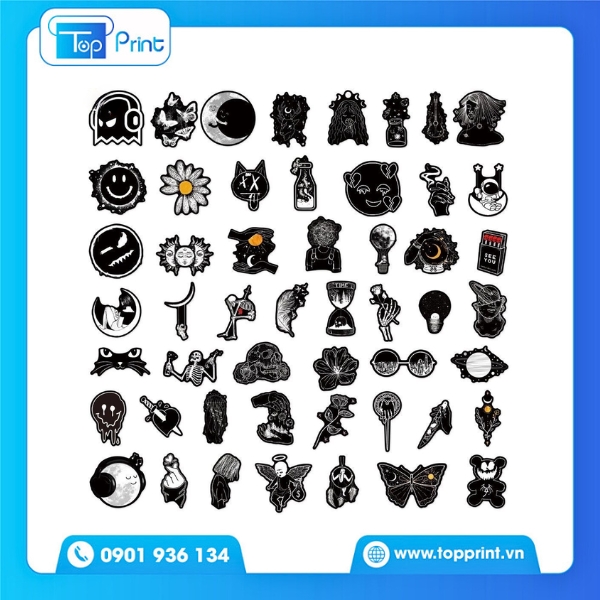 In sticker cute không màu khổ A4 tiện dụng