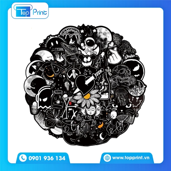 Mẫu sticker cute không màu in trên decal trong